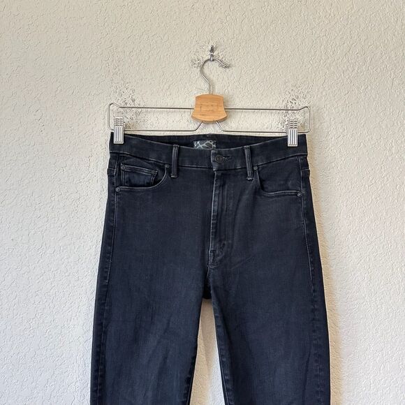 MOTHER Looker Ankle Fray Jeans Blackbird Denim High Waisted Skinny - Picture 4 of 15